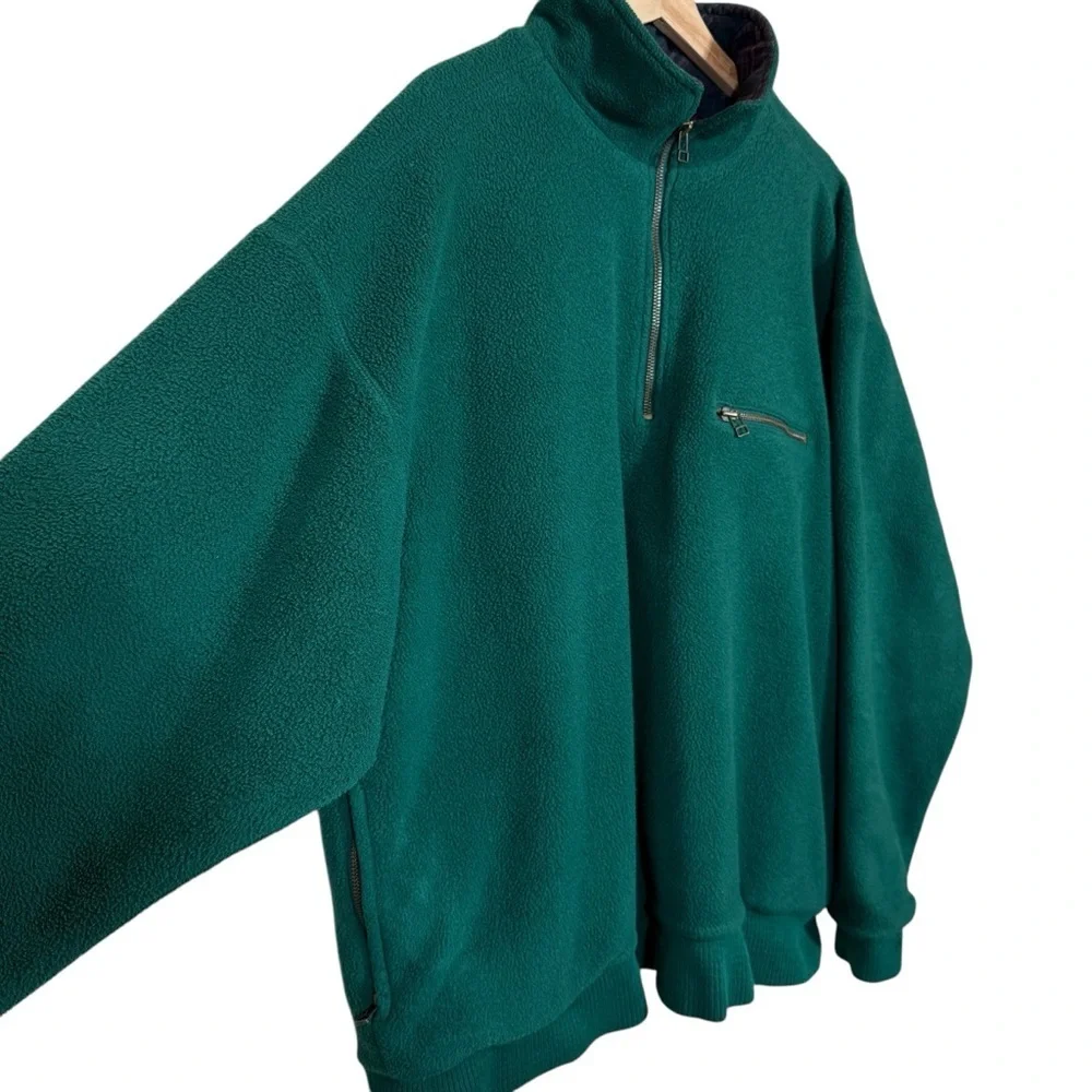 Vintage BANANA REPUBLIC Fleece Flannel Zip Pullover Oversize Jacket Coat